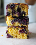 Gluten free dairy free blueberry square cake, packed with juicy blueberries and baked to order in the UK
